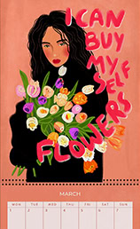 Strong Women Grow & Bloom Planner and Organizer 2027 by Raissa Oltmanns with spacious calendar boxes and empowering illustrations