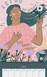 Calendar Girls Wall Planner and Organizer 2027 by Notietzblock with colorful illustrations and spacious calendar layout