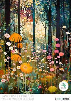 Swedish Forests Calendar 2027 featuring atmospheric illustrations by Nur Rydberg inspired by the peaceful forests of Sweden.