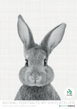 Tierportraits Wandkalender 2026 – ausdrucksstarke Schwarz-Weiß-Porträts von Tieren für stilvolle Wanddeko