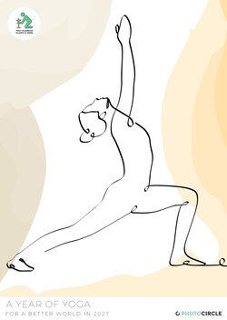  Yoga calendar 2027 with monthly illustrations of inspiring yoga poses in pastel colors