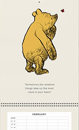 Winnie the Pooh 2026 5-column family planner – Shephard illustrations with A.A. Milne mindfulness quotes for joyful daily inspiration