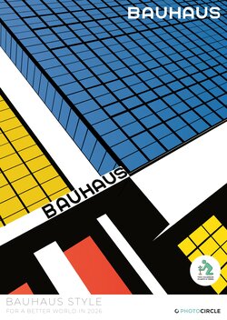 2026 Bauhaus Style calendar – abstract geometric designs in minimalist Bauhaus aesthetics