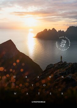 Drawn To Water Calendar 2027 by Rainer Hofer featuring atmospheric photographs of rivers, lakes, and tranquil waterscapes.