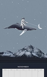 2026 folding calendar & wall planner with surreal collage designs by Maarten Léon