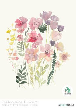  2026 Botanical Bloom calendar – artistic floral illustrations as sustainable gift