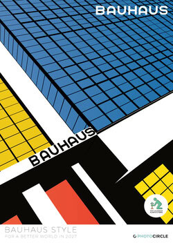 Bauhaus Style 2027 art calendar – abstract geometric designs in minimalist Bauhaus aesthetics