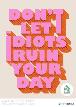Art Meets Type Calendar 2026 with bold typography and illustrations – sustainable gift