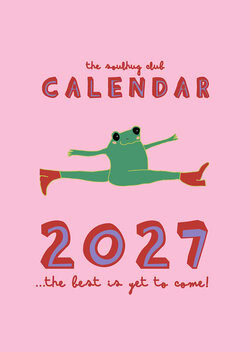 Soul Hug Club Family Planner 2027 with colorful hand-illustrated animals and large calendar boxes for family appointments.
