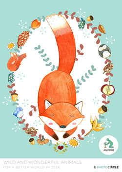 2026 Wild & Wonderful Animals kids calendar – cute animal illustrations for colourful children’s room decor