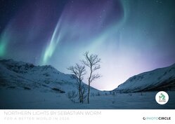 2026 Northern Lights wall calendar – mystical aurora photography with glowing skies
