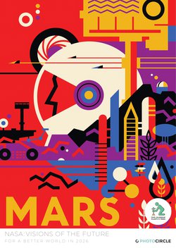 NASA Visions of the Future Wandkalender 2026 – futuristische Raumfahrt Poster im Retro-Stil