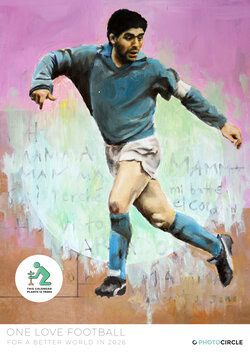 2026 One Love Football wall calendar – artistic illustrations of legendary football players for fans