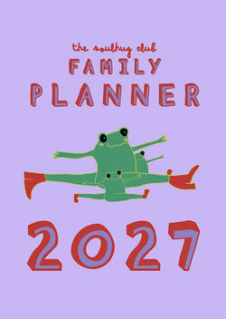 The Soul Hug Club Family Planner 2027 by Xenia Strohmeyer with 5 columns and colorful animal illustrations