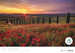  Tuscany Photo Calendar 2026 – atmospheric landscape photography with cypress trees, rolling hills and golden light