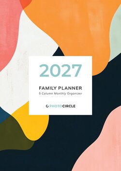 2027 Family Planner with abstract shapes – sustainable gift in premium quality