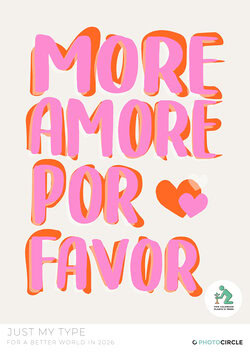  2026 Just My Type design calendar – colourful typography illustrations in a susainable wall calendar