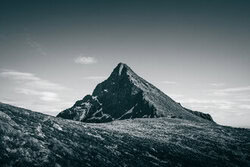 Photo art by Sebastian Worm: serene mountain landscape in Norway