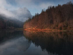 Wall art by Patrick Noack: autumn view of the Zugspitze