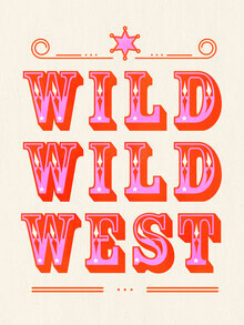 Ania Więcław, Wild Wild West Retro Typography Art Print - Polen, Europa)