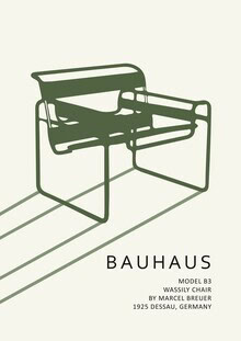 Bauhaus Collection, Bauhaus Chair Model B3 by Marcel Breuer grün-beige - Deutschland, Europa)