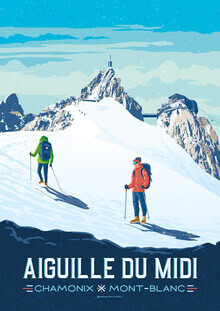 François Beutier, Aiguille du Midi Chamonix Mont Blanc France Travel art print