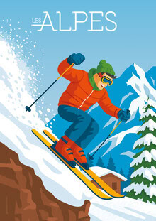 François Beutier, The Alps Savoie France Travel Poster Art Print