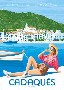 François Beutier, Cadaques Costa Brava Spain Travel Poster Art Print