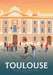 François Beutier, Toulouse Place du Capitole France Travel Poster Art Print