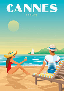 François Beutier, Cannes French Riviera France travel poster art print