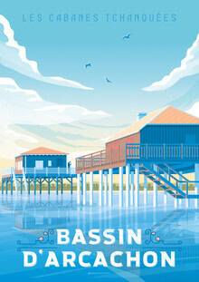 François Beutier, Bassin Arcachon France Travel Poster Art print