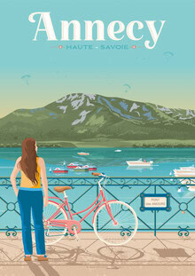 François Beutier, Annecy Pont des Amours France Travel Poster Art print