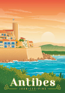 François Beutier, Antibes French Riviera France Travel Posters art print