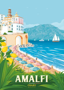 François Beutier, Amalfi Coast Italy Travel poster art print