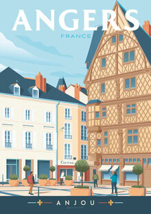 François Beutier, Angers Maison d'Adam France Travel Poster art print