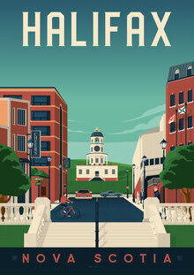 François Beutier, Halifax Nova Scotia Travel Poster Art Print - Kanada, Nordamerika)