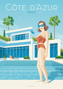 François Beutier, French Riviera France Travel Poster Art Print
