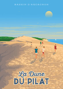 François Beutier, Dune du Pilat Arcachon France Travel Poster Art Print