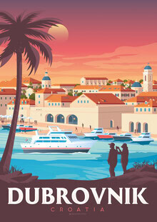 François Beutier, Dubrovnik Croatia Travel Poster Art Print - Croatia, Europe