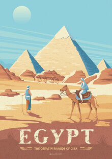 François Beutier, Great Pyramids Egypt Travel Poster Art Print - Ägypten, Afrika)
