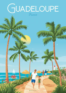 François Beutier, Gualeloupe France Travel Poster Art Print