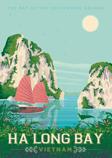 François Beutier, Ha Long Bay Vietnam Travel Poster Art Print - Vietnam, Asien)