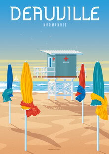 François Beutier, Deauvillme Normandie France Travel Poster Art print