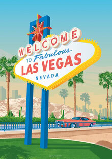 François Beutier, Las Vegas Nevada Travel Poster Art Print