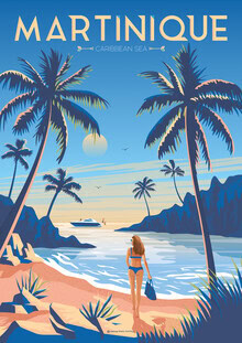François Beutier, Martinique French Polynesia Travel Poster Art Print