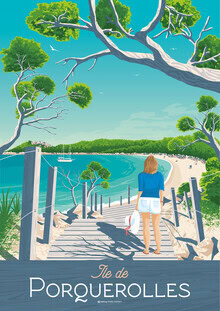 François Beutier, Ile de Porquerolles France Travel Poster Art Print
