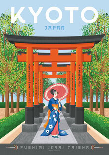 François Beutier, Kyoto Japan Travel Poster