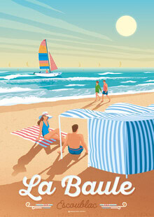 François Beutier, La Baule Escoublac Beach France Travel Poster Art Print