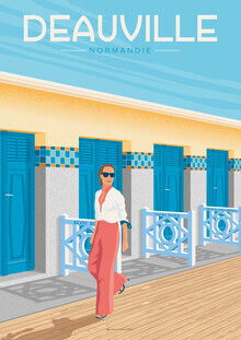 François Beutier, Deauville Normandy Travel Poster Art Print
