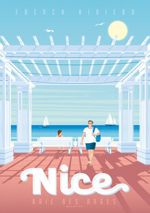 François Beutier, Nice French Riviera Travel Poster Art Print